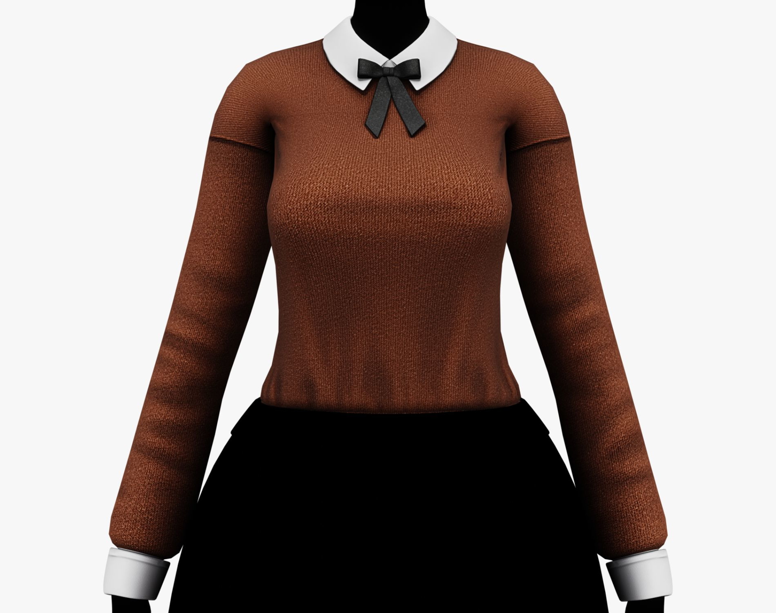 Women’s Sweater + Shirt Collar + Sleeves + Ribbon Pack - VRChat Clothing | WOLVES STUDIO