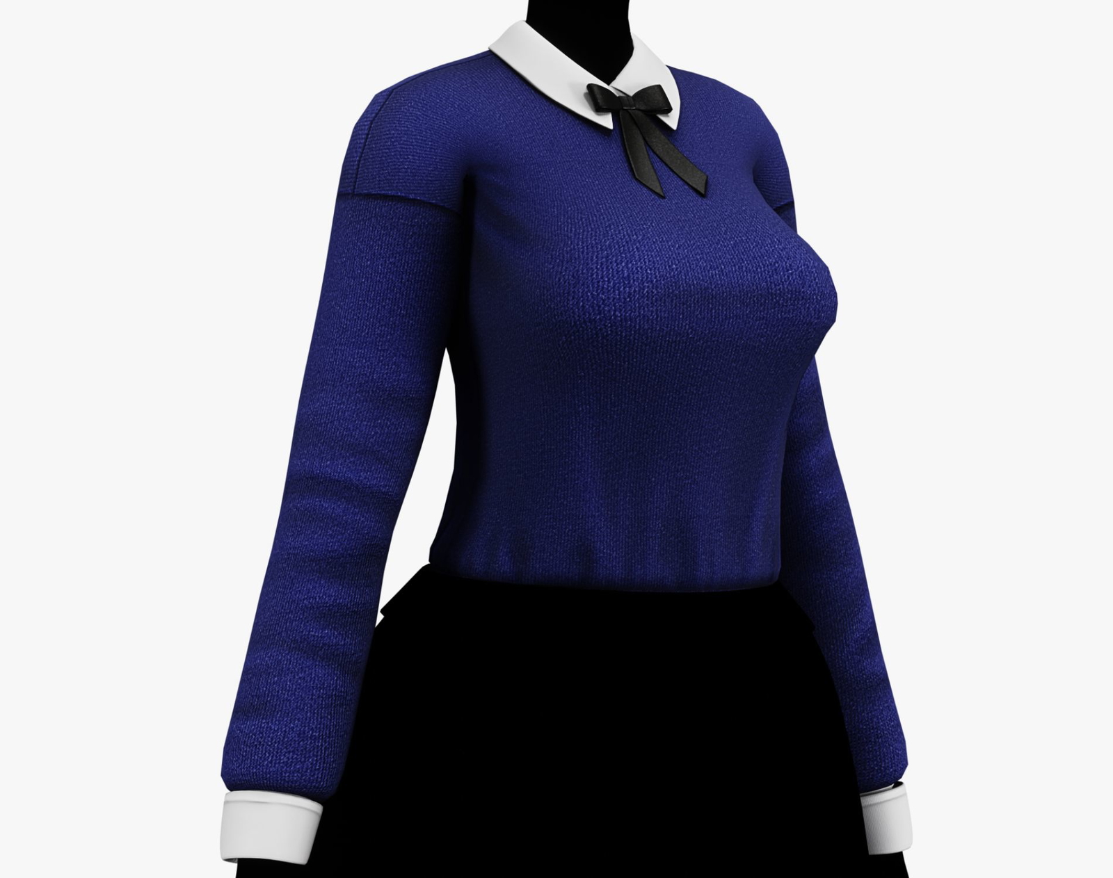 Women’s Sweater + Shirt Collar + Sleeves + Ribbon Pack - VRChat Clothing | WOLVES STUDIO