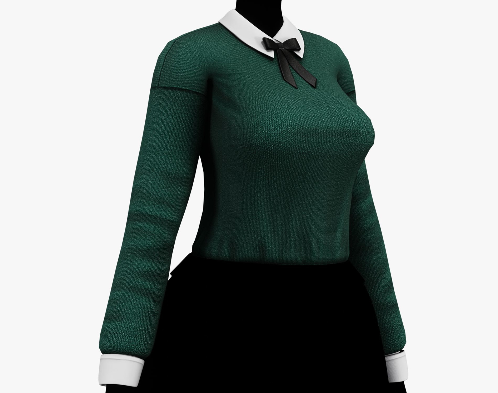 Women’s Sweater + Shirt Collar + Sleeves + Ribbon Pack - VRChat Clothing | WOLVES STUDIO