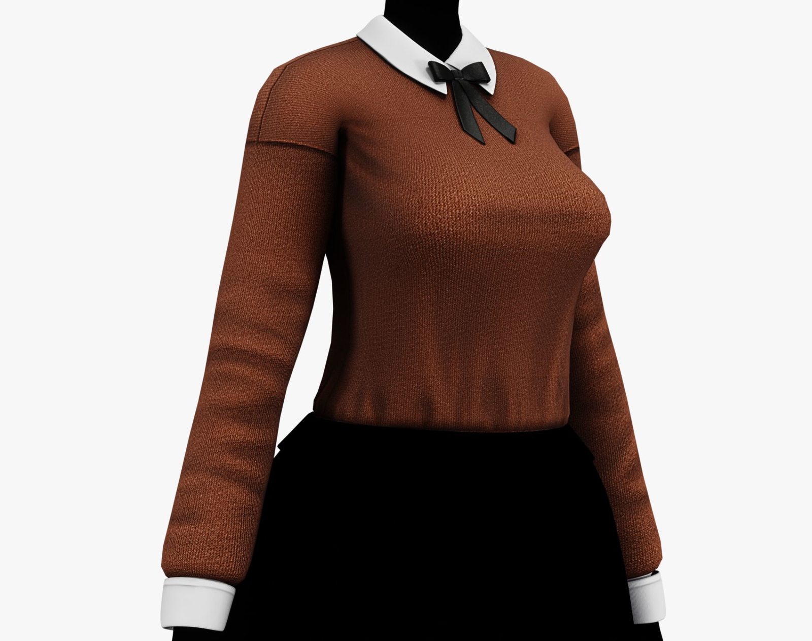 Women’s Sweater + Shirt Collar + Sleeves + Ribbon Pack - VRChat Clothing | WOLVES STUDIO