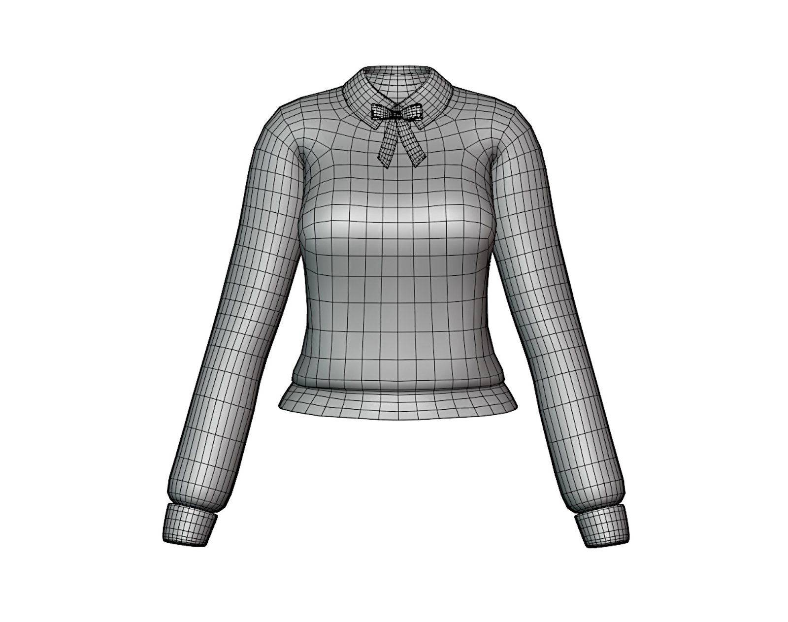 Women’s Sweater + Shirt Collar + Sleeves + Ribbon Pack - VRChat Clothing | WOLVES STUDIO