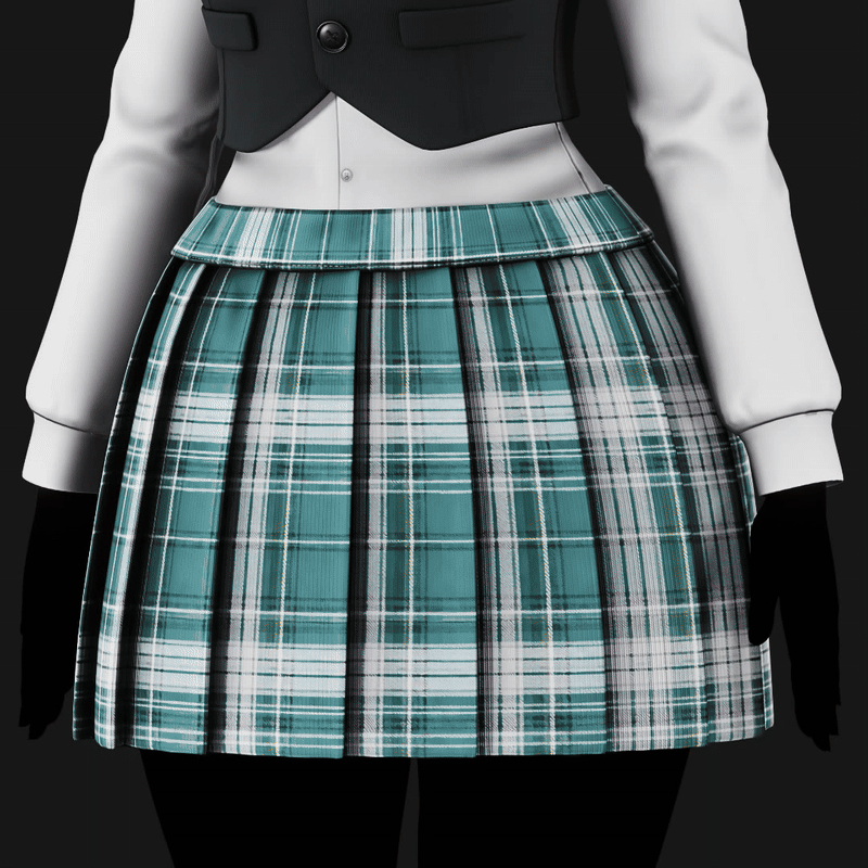 Women’s Pleated Plaid Skirt Pack - VRChat Clothing | WOLVES STUDIO