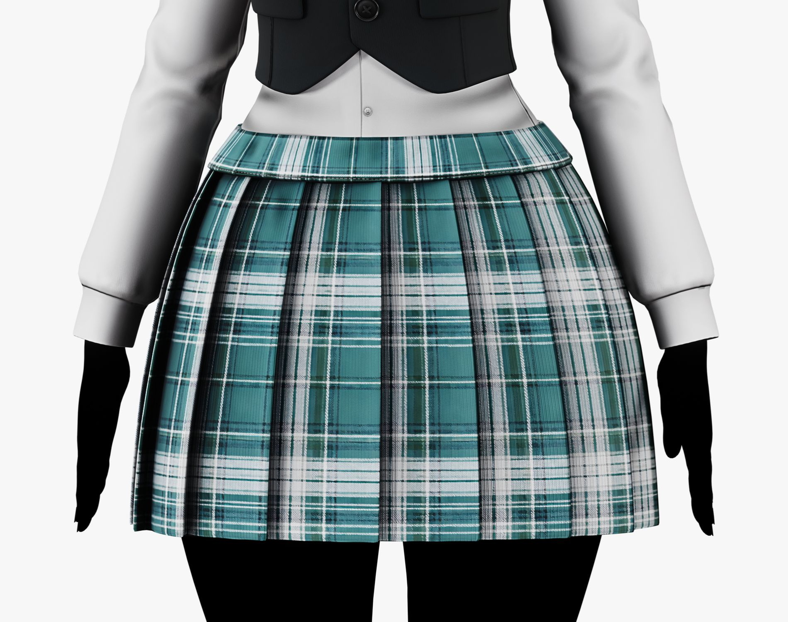 Women’s Pleated Plaid Skirt Pack - VRChat Clothing | WOLVES STUDIO
