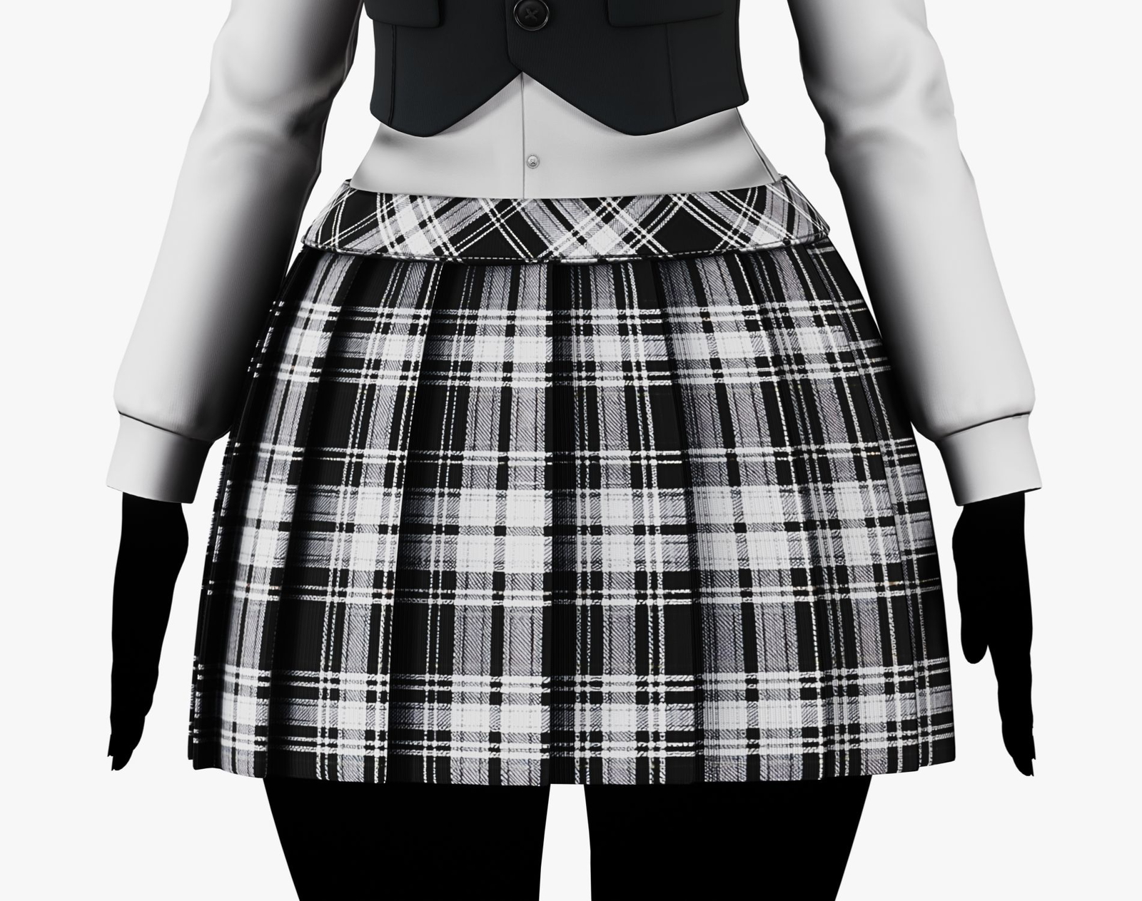 Women’s Pleated Plaid Skirt Pack - VRChat Clothing | WOLVES STUDIO