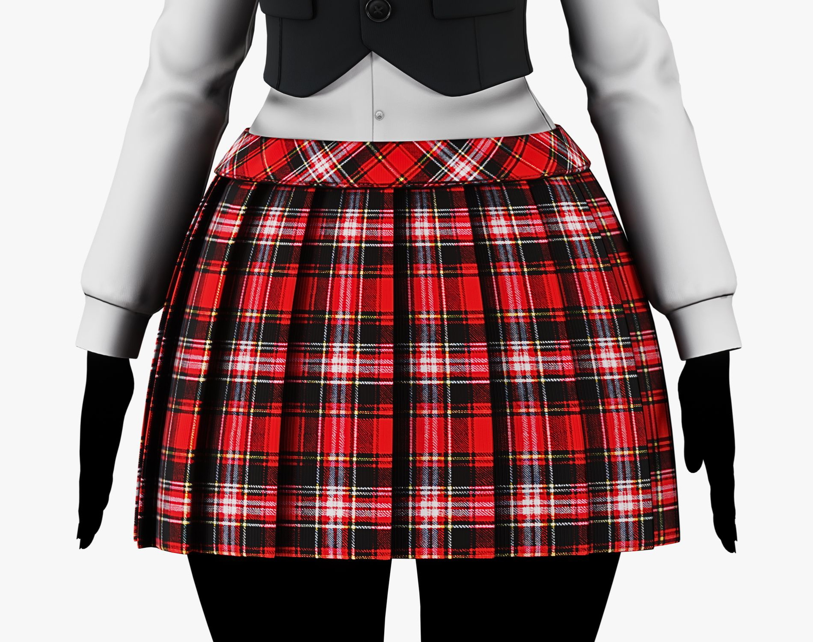 Women’s Pleated Plaid Skirt Pack - VRChat Clothing | WOLVES STUDIO