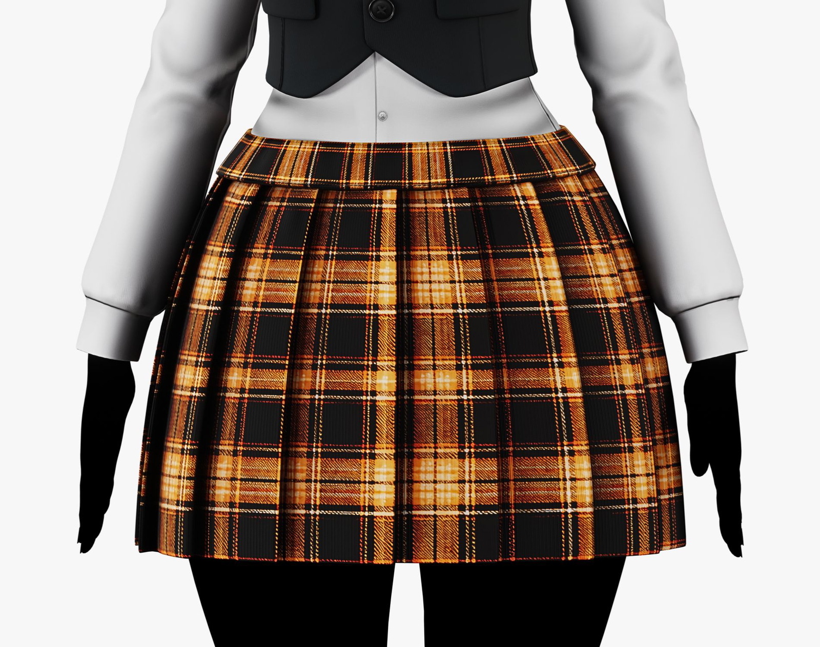 Women’s Pleated Plaid Skirt Pack - VRChat Clothing | WOLVES STUDIO