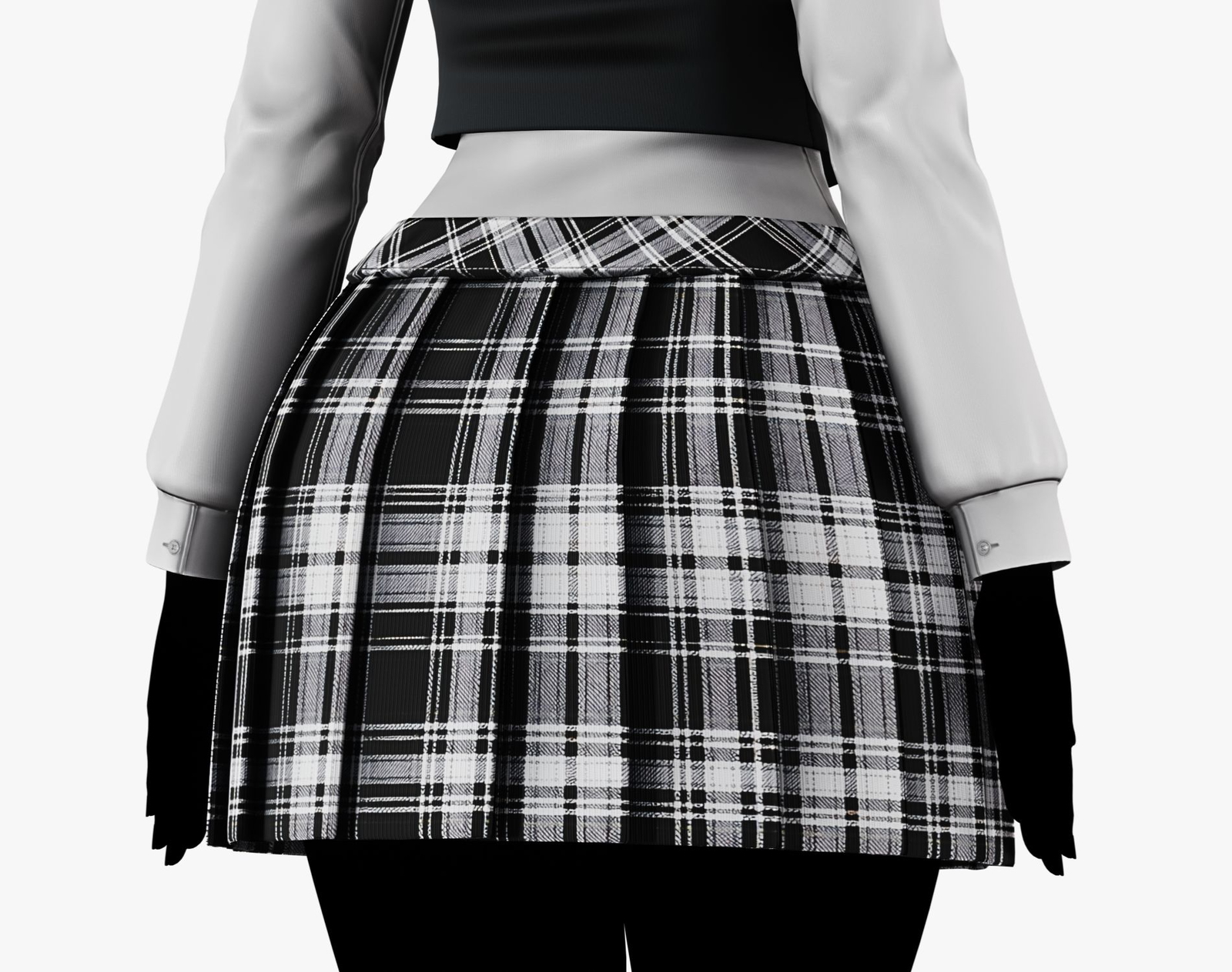 Women’s Pleated Plaid Skirt Pack - VRChat Clothing | WOLVES STUDIO