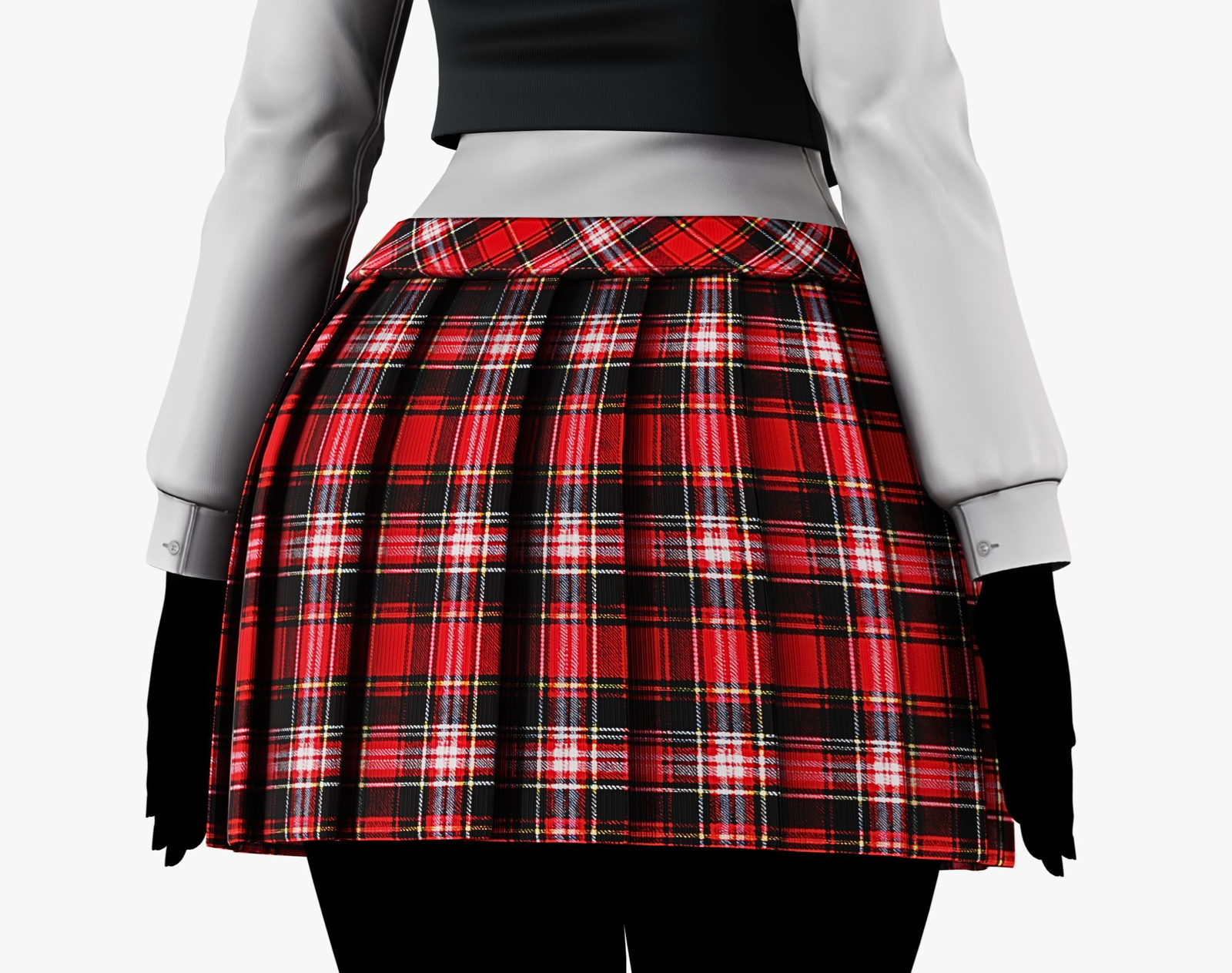 Women’s Pleated Plaid Skirt Pack - VRChat Clothing | WOLVES STUDIO