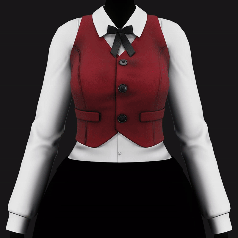 Women’s Vest Shirt + Ribbon - VRChat Clothing | WOLVES STUDIO