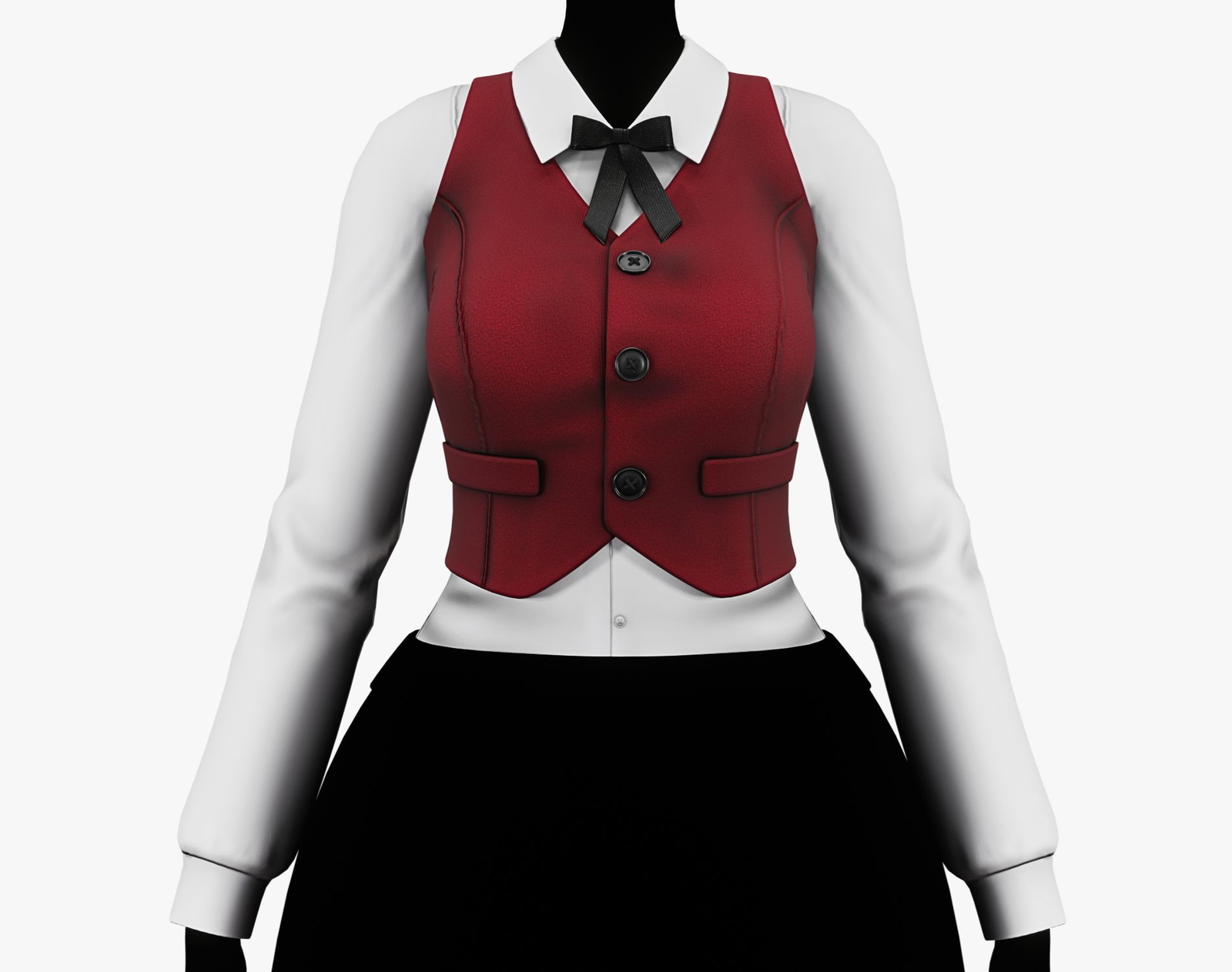 Women’s Vest Shirt + Ribbon - VRChat Clothing | WOLVES STUDIO