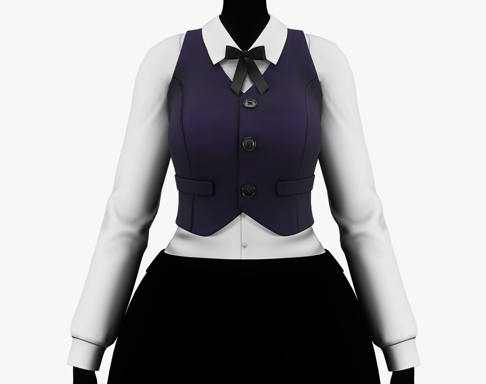 Women’s Vest Shirt + Ribbon - VRChat Clothing | WOLVES STUDIO