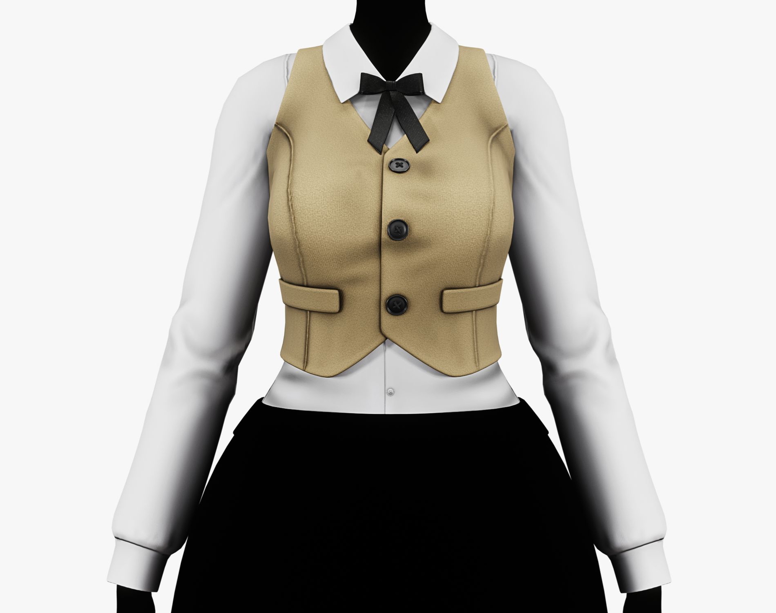 Women’s Vest Shirt + Ribbon - VRChat Clothing | WOLVES STUDIO