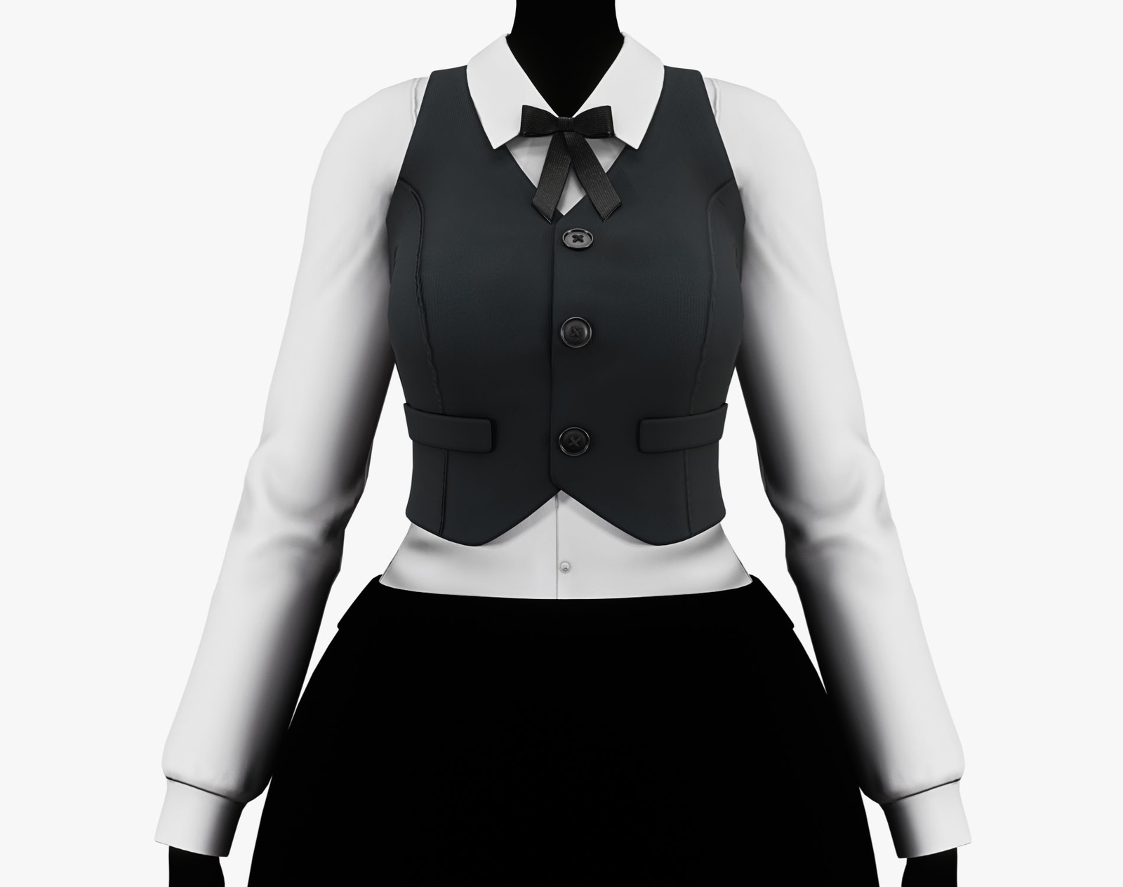 Women’s Vest Shirt + Ribbon - VRChat Clothing | WOLVES STUDIO