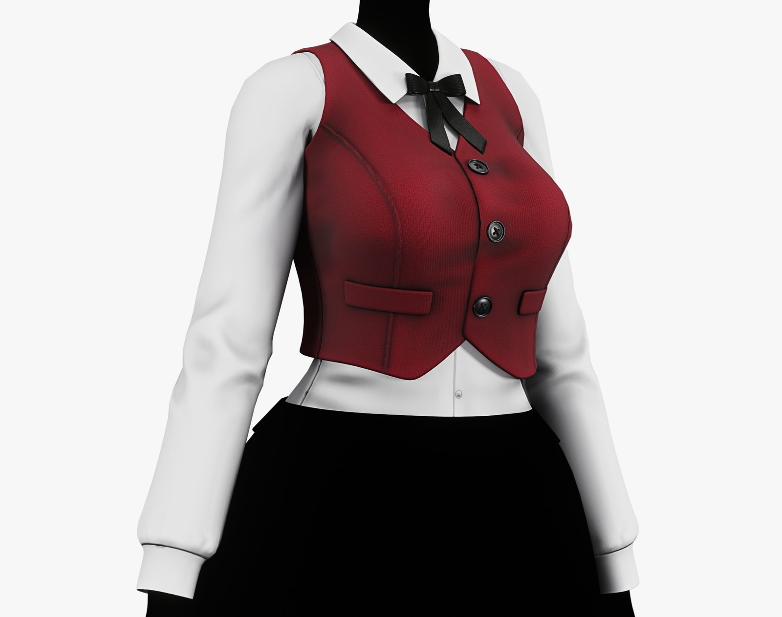 Women’s Vest Shirt + Ribbon - VRChat Clothing | WOLVES STUDIO
