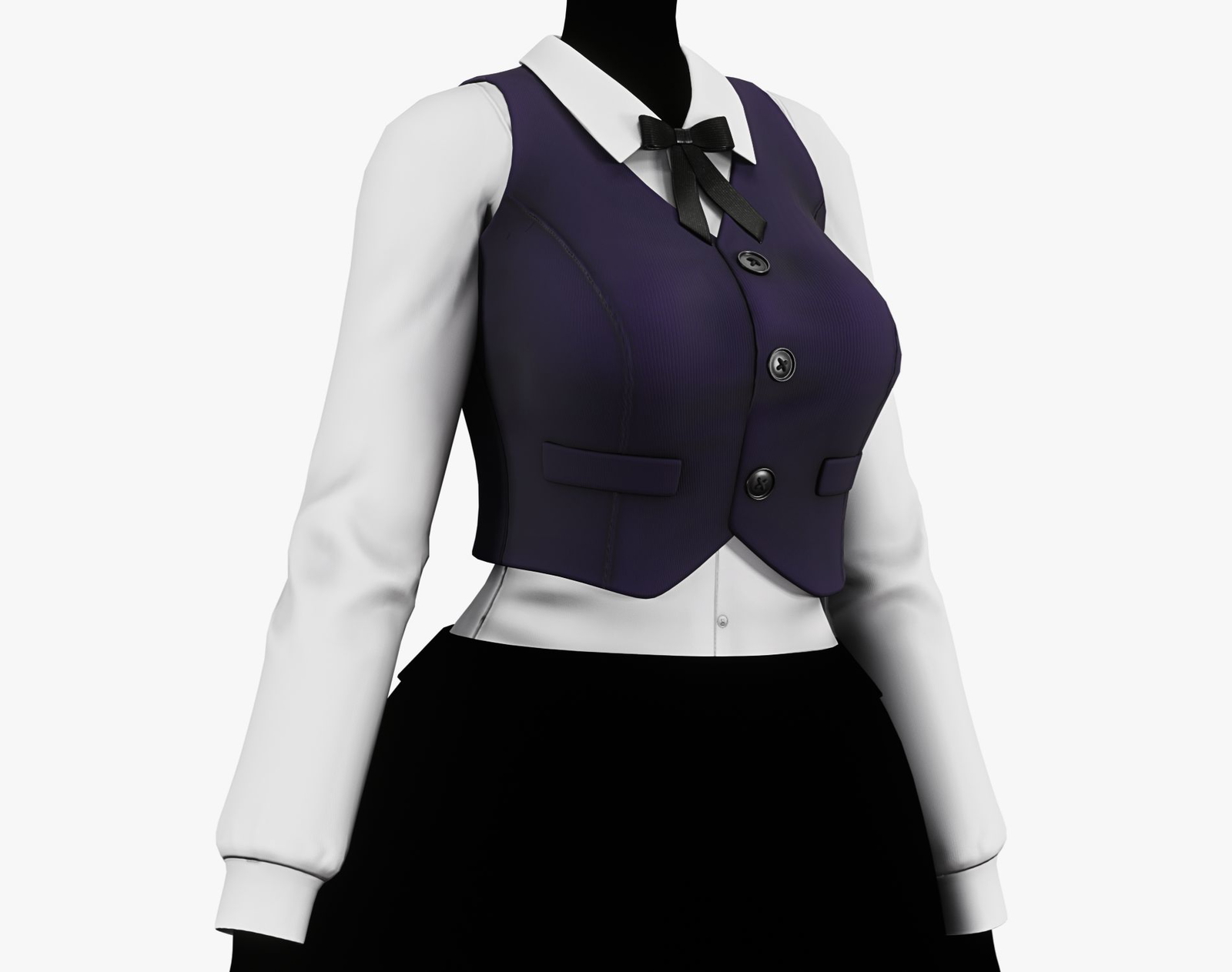 Women’s Vest Shirt + Ribbon - VRChat Clothing | WOLVES STUDIO