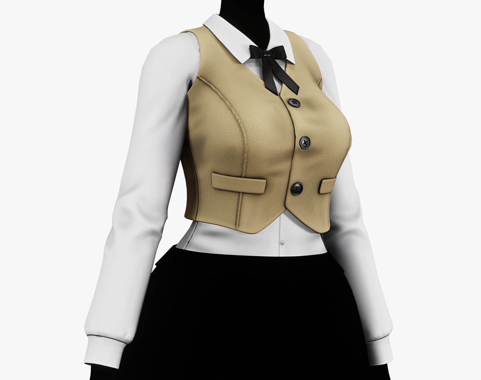Women’s Vest Shirt + Ribbon - VRChat Clothing | WOLVES STUDIO