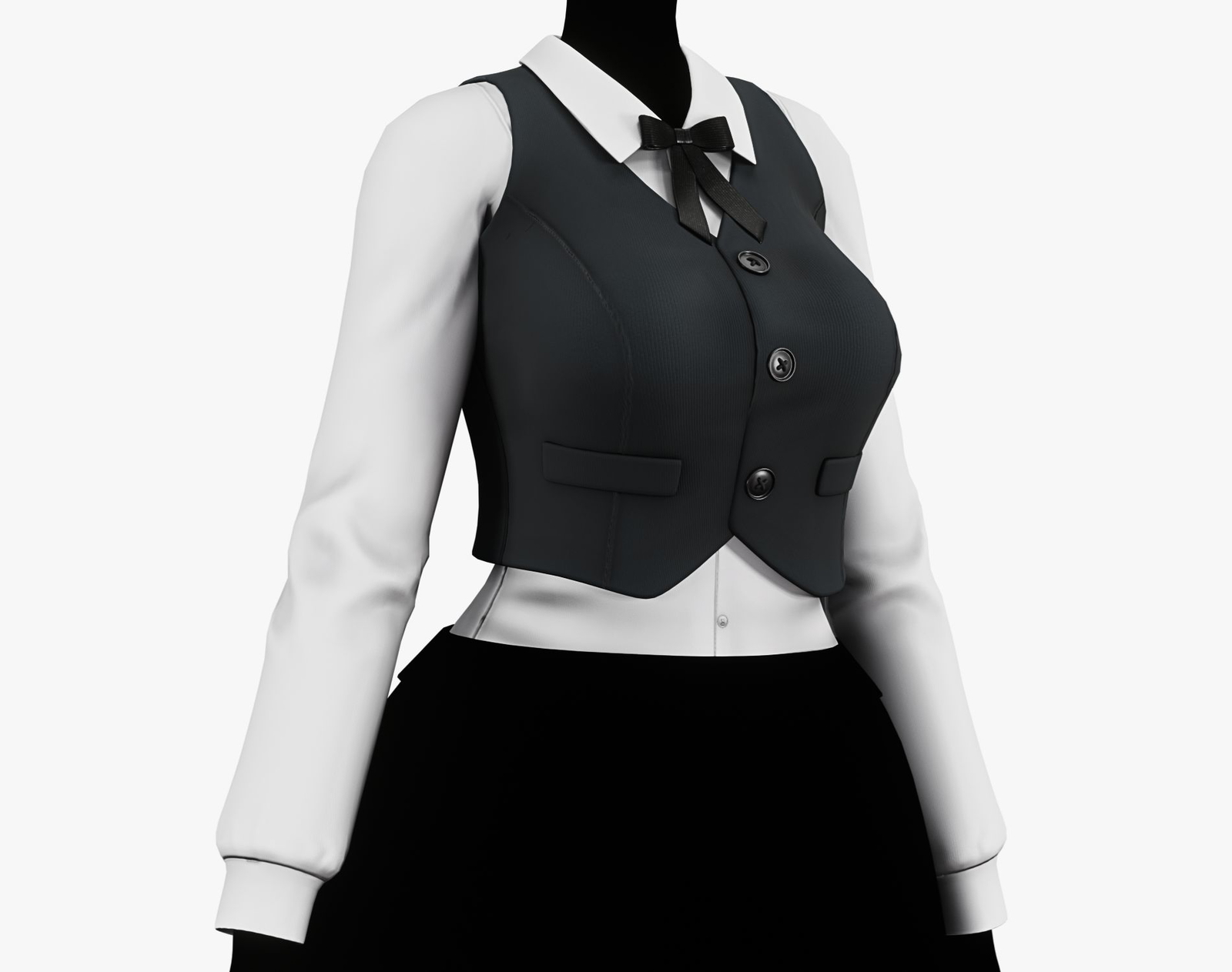 Women’s Vest Shirt + Ribbon - VRChat Clothing | WOLVES STUDIO