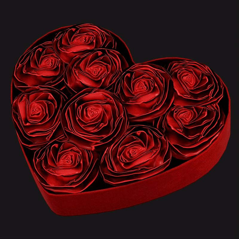 Valentine’s Heart Gift Box with Roses - Romantic Prop | WOLVES STUDIO