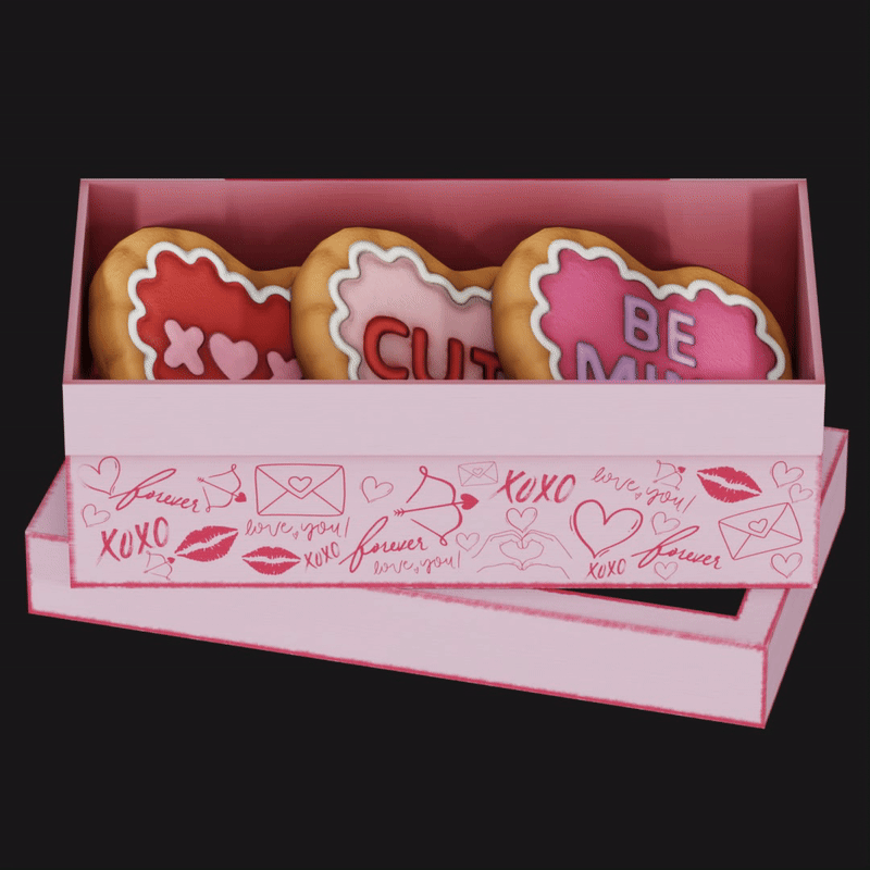 Valentine’s Cookie Gift Box - Cute Romantic Prop | WOLVES STUDIO