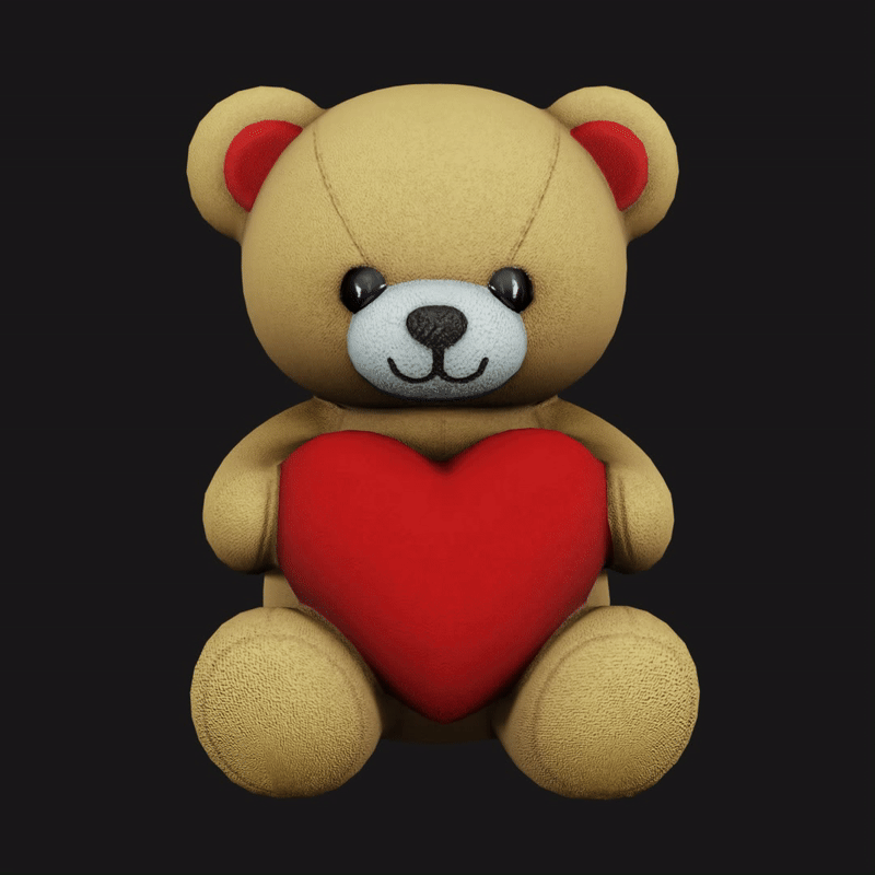 Valentine’s Teddy Bear Plushie - Cute Romantic Prop | WOLVES STUDIO