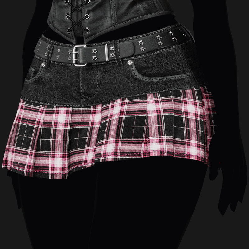 Babe Y2K Skirt Pack - Denim + Plaid (EGIRL) | WOLVES STUDIO