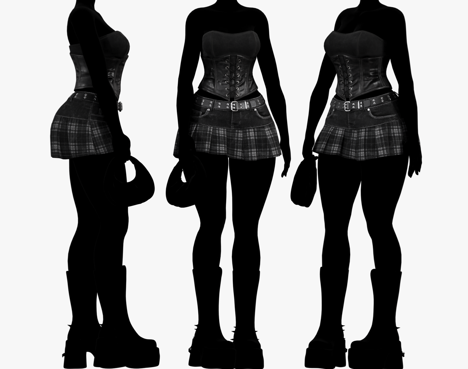 Dark Babe Leather Corset Pack (EGIRL) | WOLVES STUDIO