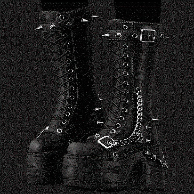 Midnight Gothic Boots [Spike & Skull Edition] 5 STYLES | WOLVES STUDIO