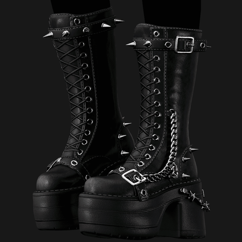 Midnight Gothic Boots [Spike & Skull Edition] 5 STYLES | WOLVES STUDIO