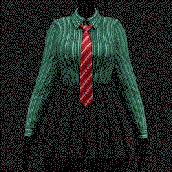Formal School Set | Striped Shirt + Pleated Skirt + Necktie | WOLVES STUDIO