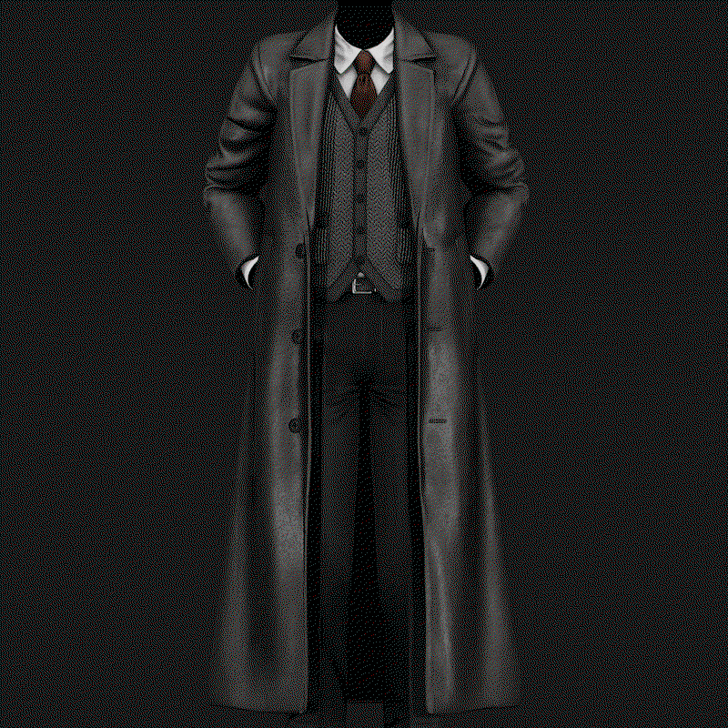 Classic Mens Winter Overcoat Leather Jacket | WOLVES STUDIO