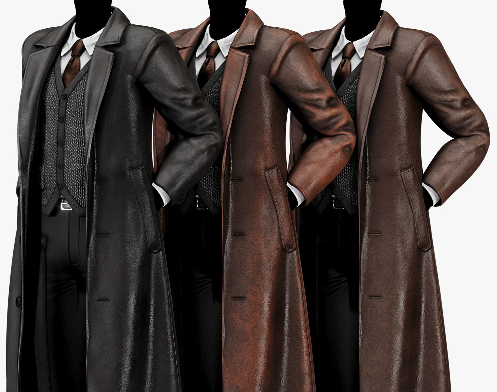 Classic Mens Winter Overcoat Leather Jacket | WOLVES STUDIO