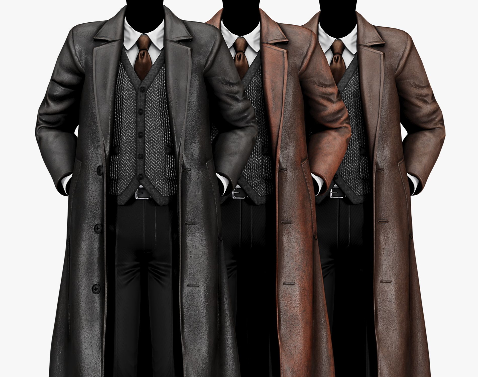 Classic Mens Winter Overcoat Leather Jacket | WOLVES STUDIO