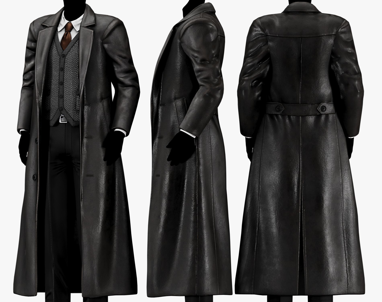 Classic Mens Winter Overcoat Leather Jacket | WOLVES STUDIO