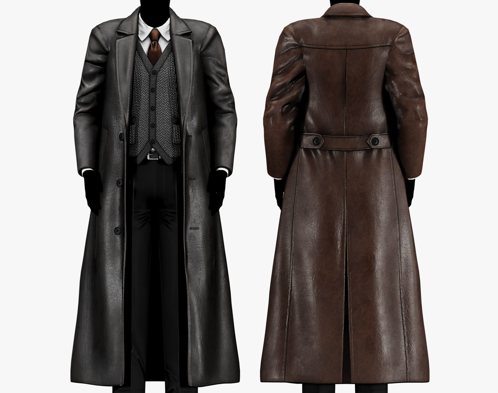 Classic Mens Winter Overcoat Leather Jacket | WOLVES STUDIO