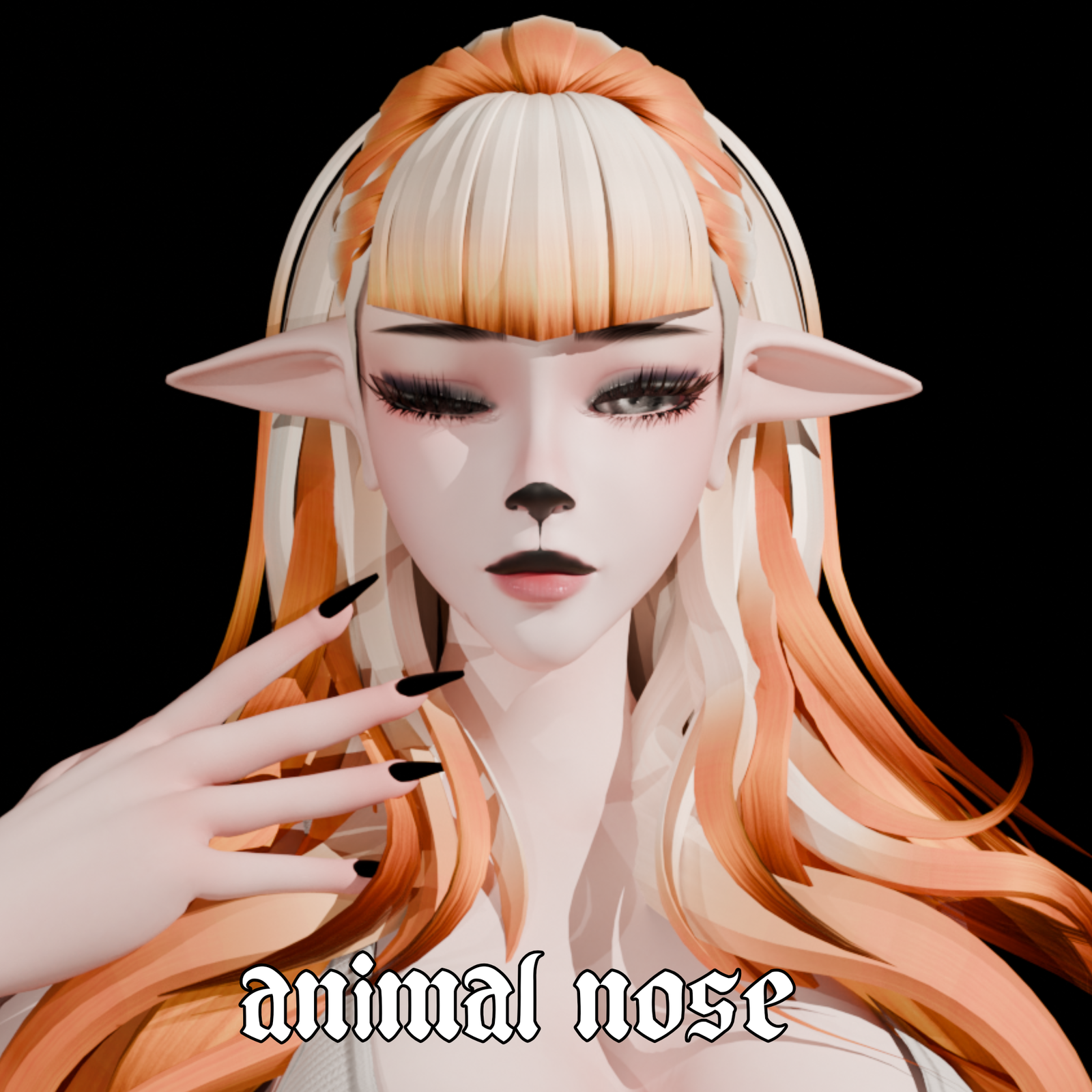 Pretty girl makeup + Animal nose (Persephone Head)