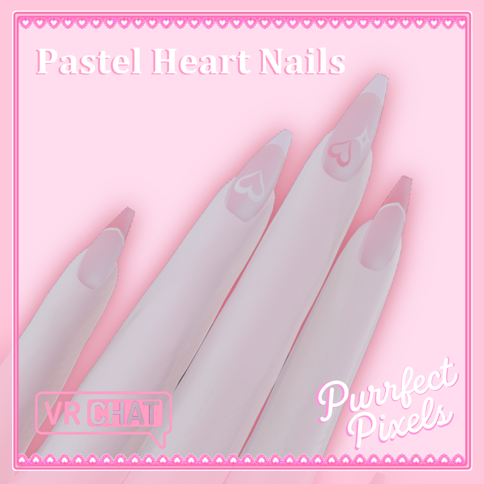 Pastel Heart Nails