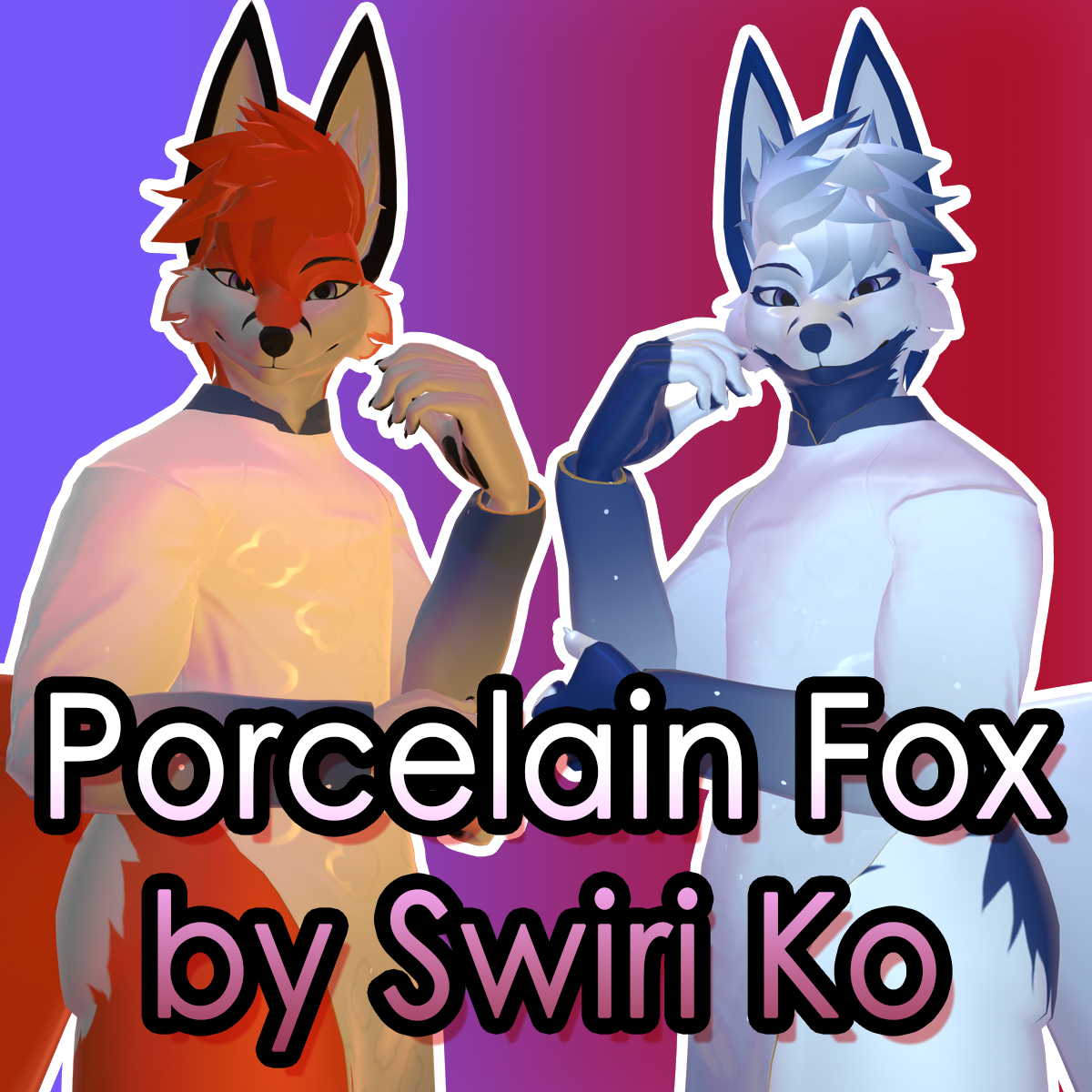 Porcelain Fox - Stylized Vulpine Avatar Base for VRChat