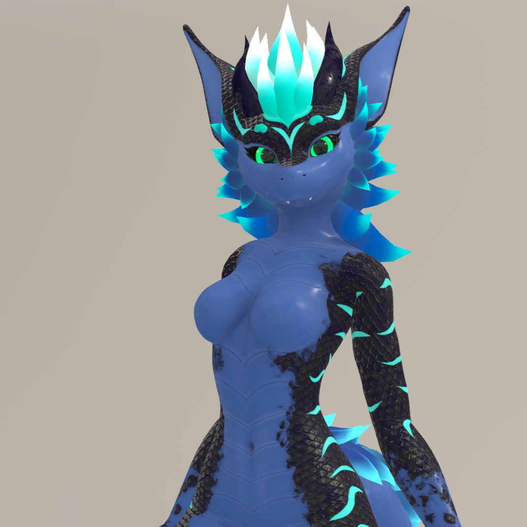 "Neon Reef Dragon" Texture for Nexie's Female Nardoragon