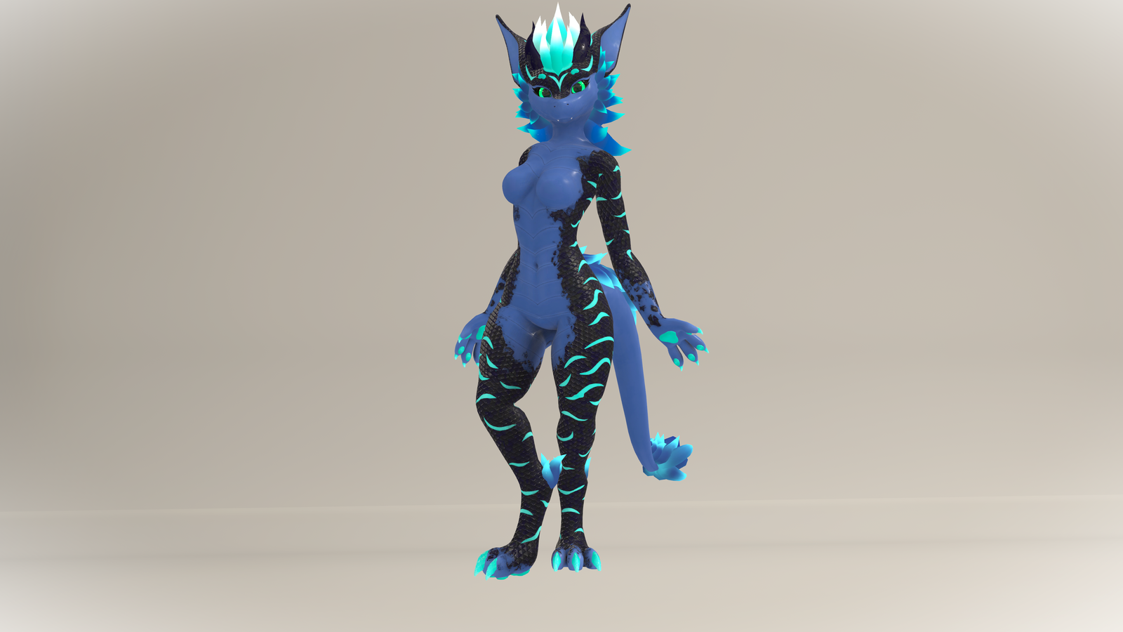 "Neon Reef Dragon" Texture for Nexie's Female Nardoragon
