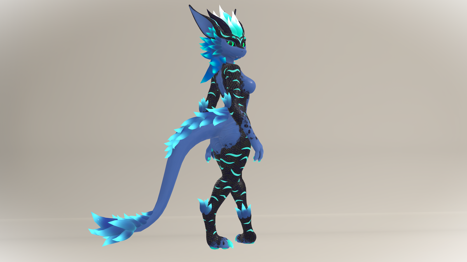 "Neon Reef Dragon" Texture for Nexie's Female Nardoragon