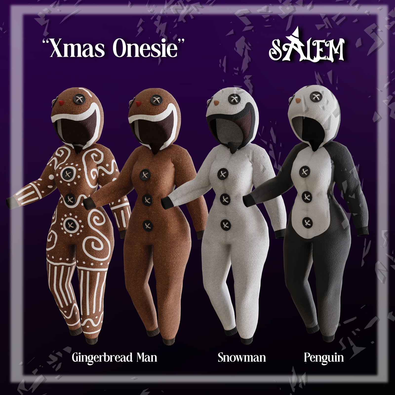 Christmas Onesie - Gingerbread, Penguin, Snowman