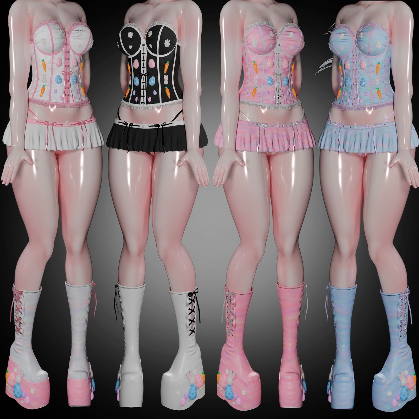 Top + skirt + boots Special Easter ( Easter Special )