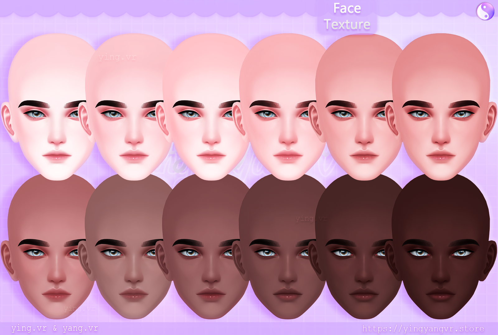 Face Texture [Recolors] 23Mink's Male Head 