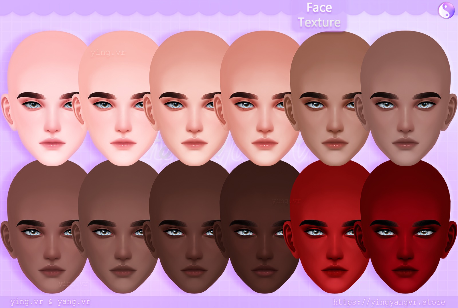 Face Texture [Recolors] 23Mink's Male Head 