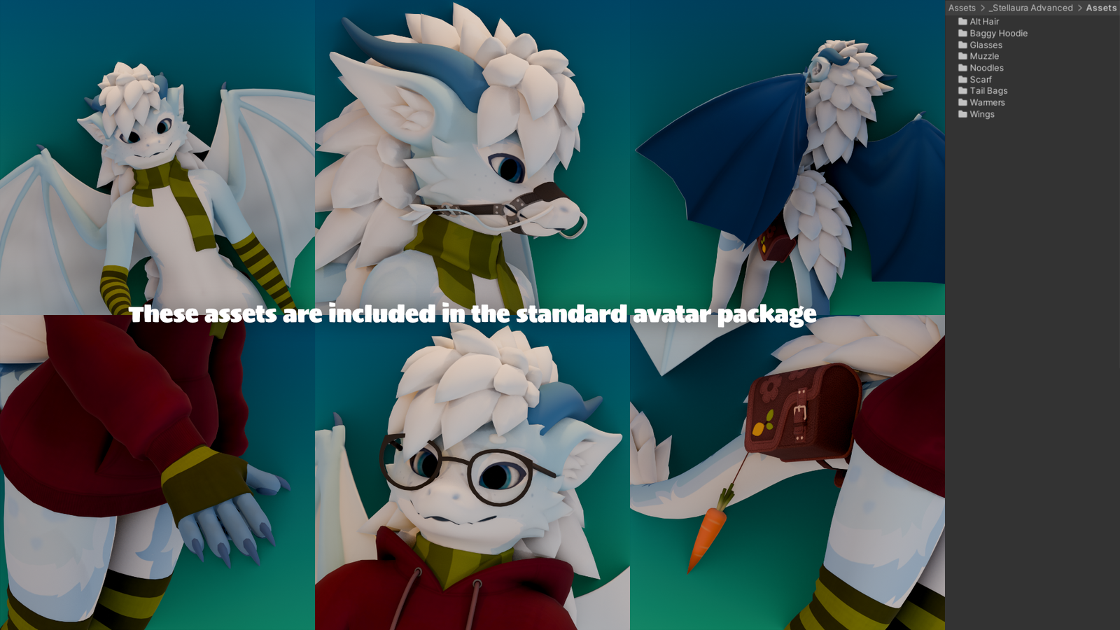 Stellaura the Fluffy Dragon - VRChat Avatar Base