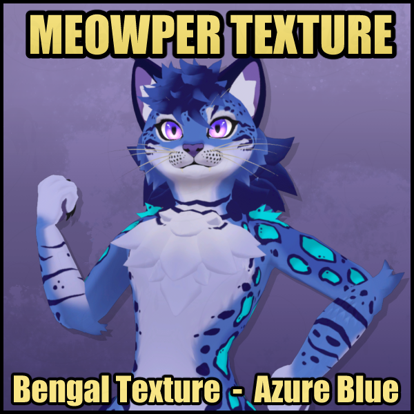 Meowper Texture - Bengal - Azure Blue