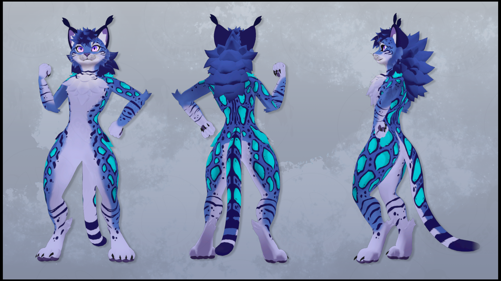 Meowper Texture - Bengal - Azure Blue