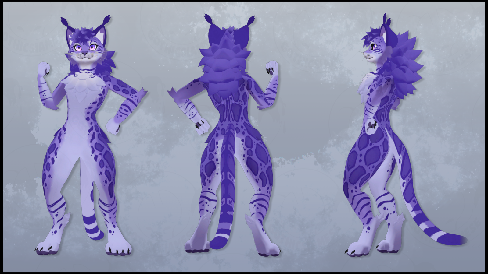 Back Meowper Texture - Bengal - Purple