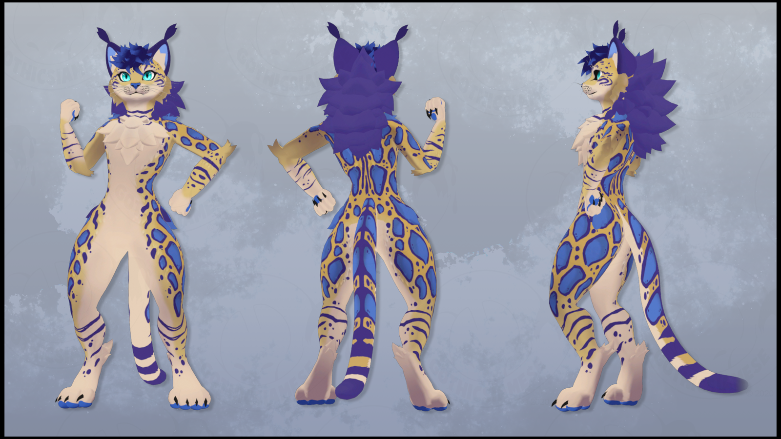 Meowper Texture - Bengal - Yellow-Blue