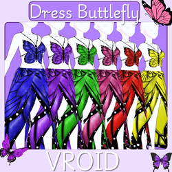 Dress Buttlerfly [Vroid] / Texture / Custome / Vroid Clothes and Textures